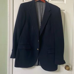 Cashmere wool mens sport coat navy blue vintage